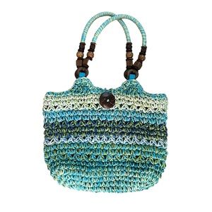 Cappelli Straworld Beachy Hobo Purse Blue Green